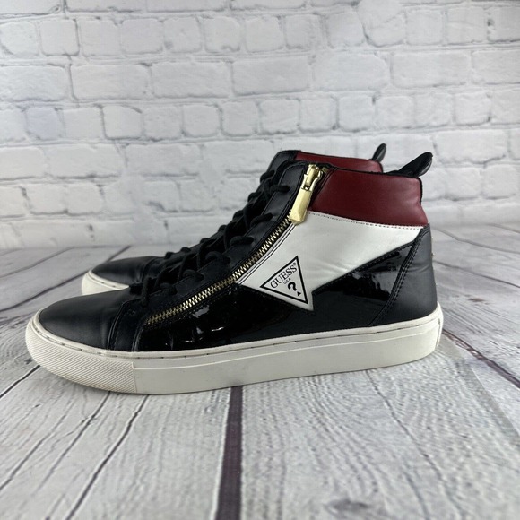 GUESS Men's BARI Colorblock Logo High-Top Sneakers Sz 9 - Picture 4 of 9